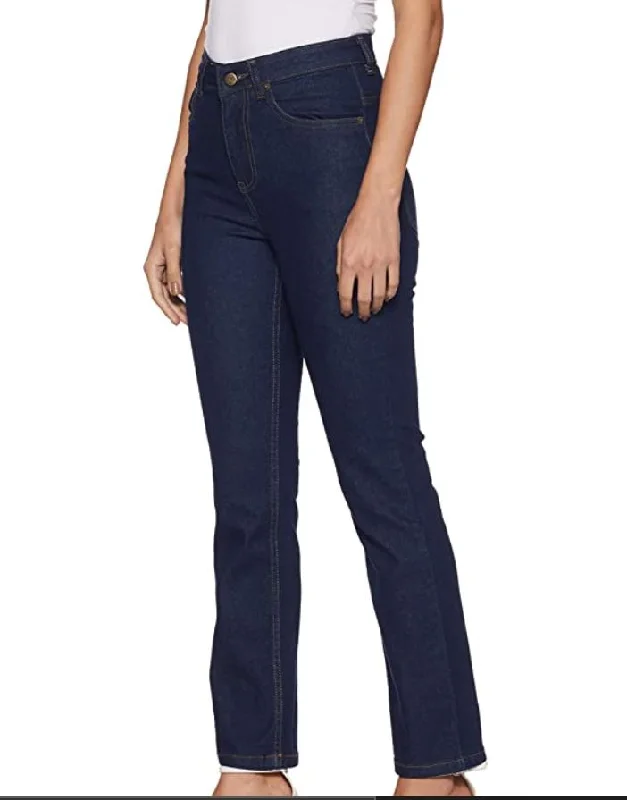 Women's Dark Blue Straight Fit Jeans