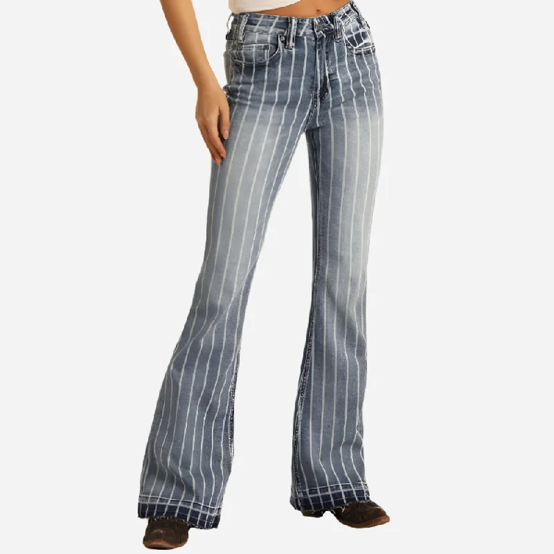 Rock and Roll Denim Stripe Trouser Jeans