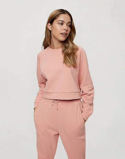 Pink Crop Sweatshirt Women's fashion jackets sale