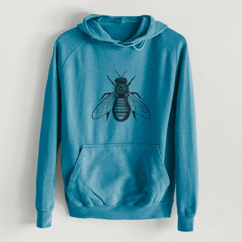 Xylocopa Virginica - Carpenter Bee  - Mid-Weight Unisex Vintage 100% Cotton Hoodie Comfortable Hoodie Sweatshirt