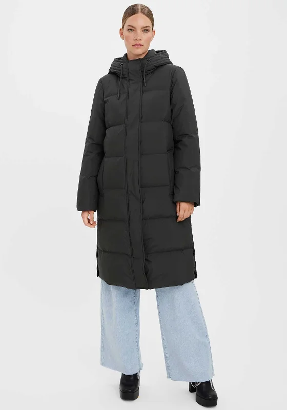 Vero Moda Erica Holly Long Puffer Coat, Black Women's UV protection jackets