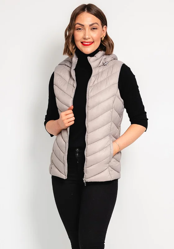 Leon Collection Lightweight Quilted Gilet, Grey Women's versatile jackets