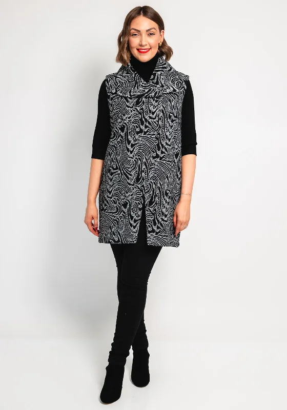 Ever Sassy Patterned Gilet, Black Women's best-selling jackets