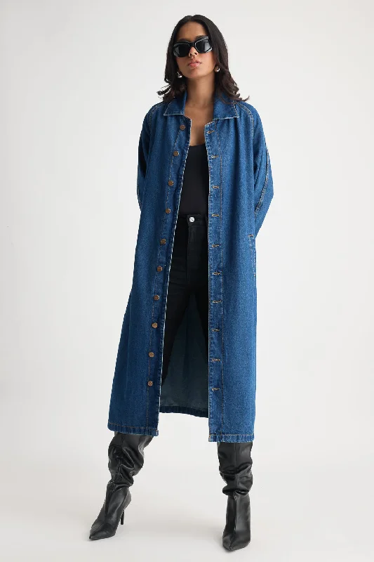 Bosslady Denim Trench Coat Women's eco-friendly jackets