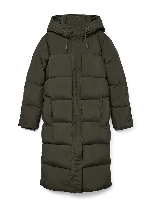 Vero Moda Erica Holly Long Puffer Coat, Green Women's Gucci jackets