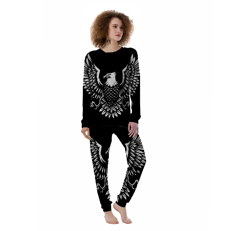 Eagle Monochrome Print Women's Pajamas Best pajama sets for teens