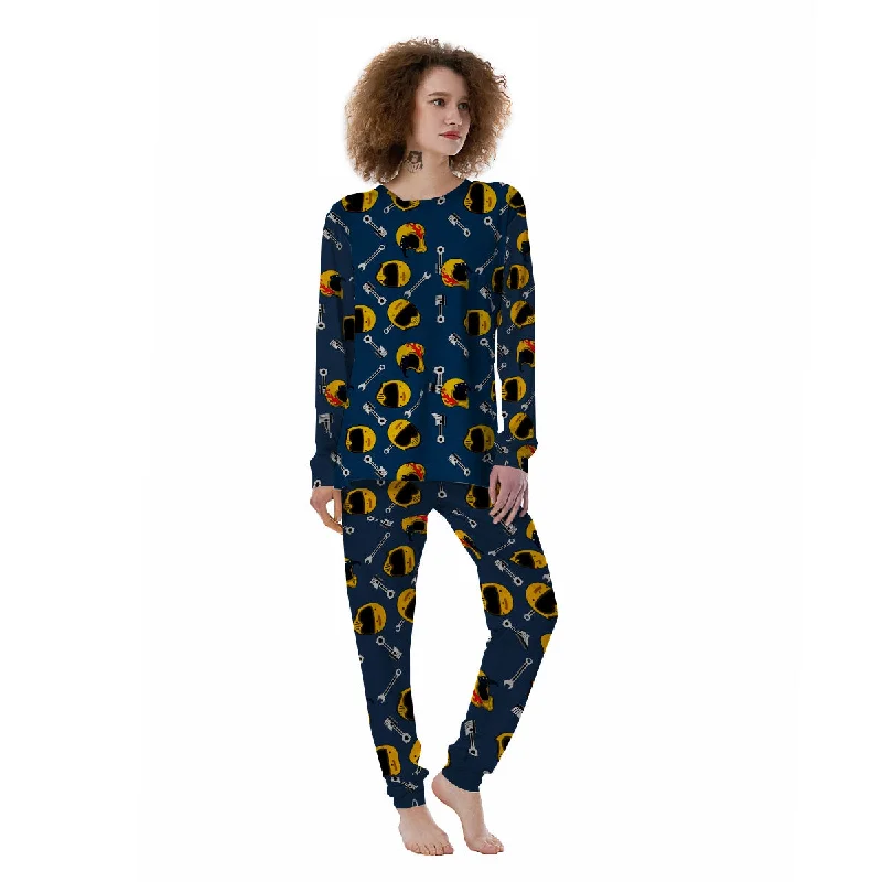 Equipment Motorcycle Print Pattern Women's Pajamas Classic pajama sets