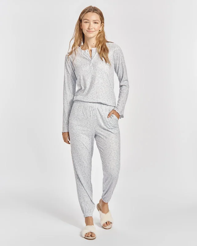 Juno Fuzzy Rib Henley PJ Set Cute pajama sets