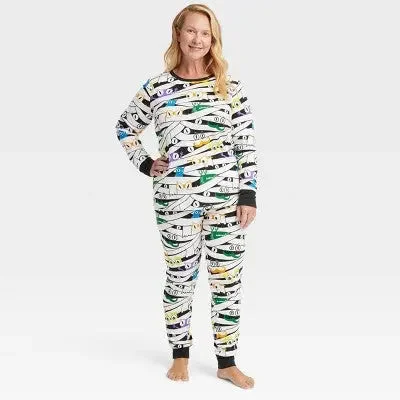 Women's Glow-In-The-Dark Mummy Halloween Matching Family Pajama Set - Hyde & EEK! Boutique Party pajama sets