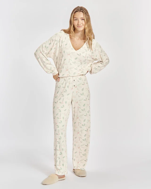 Zaria V-Neck Wide Leg PJ Set Boho pajama sets