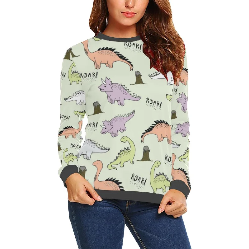 Dino Roar Dinosaur Pattern Print Women's Sweatshirt Breathable sweaters