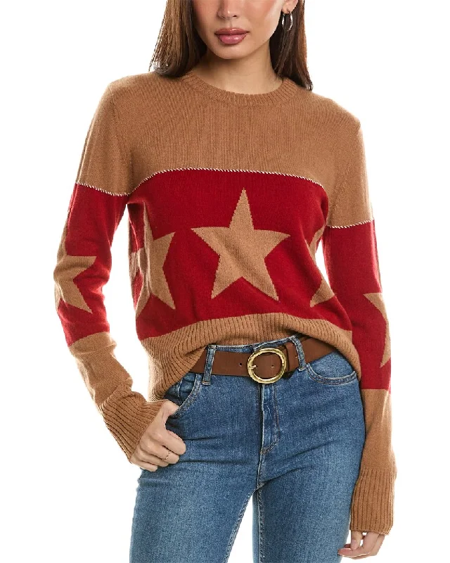 Hannah Rose Banded Star Wool & Cashmere-Blend Sweater Oversized sweaters