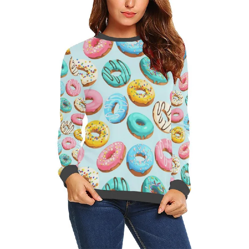 Pattern Print Colorful Donut Women's Sweatshirt Wool sweaters