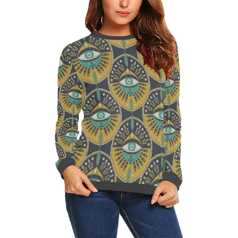 Pattern Print Evil Eye Women's Sweatshirt Trendy oversized sweaters