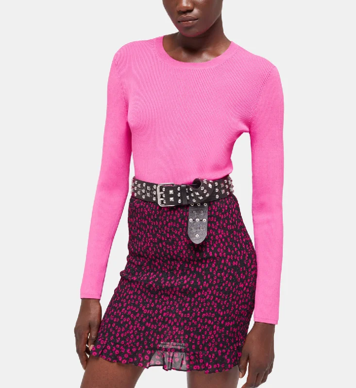 Pink Crew Neck Sweater Outdoor sweaters