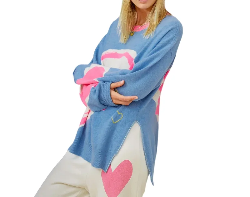 Robbie Pullover Crazy Love Sweater In Lightning Blue Women's fashion sweaters sale