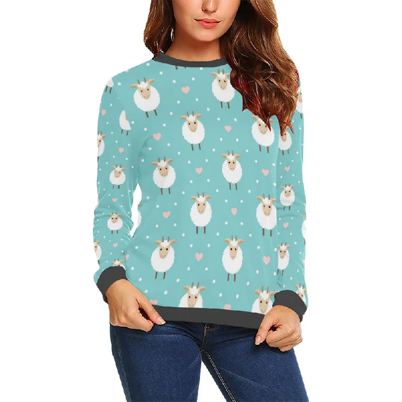 Sheep Goat Pattern Print Women's Sweatshirt Best sweaters for travel