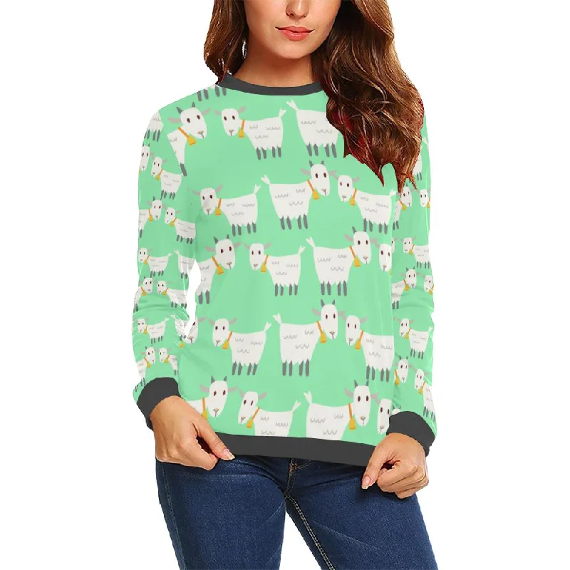 Sheep Goat Print Pattern Women's Sweatshirt Expensive sweaters