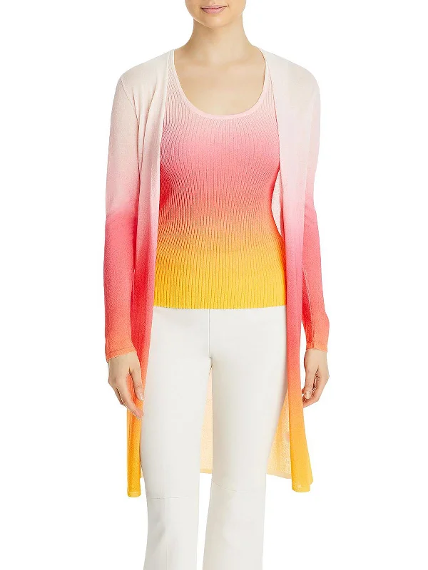 Womens Two-Tone Open-Front Cardigan Sweater Designer sweaters