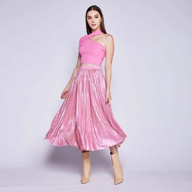 Shinning Pleated Skirt Street style unclassified skirts