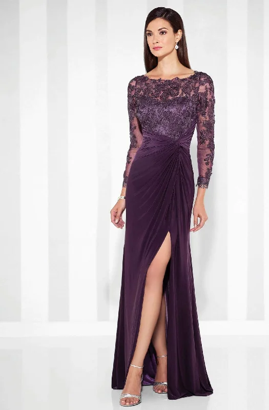 Cameron Blake by Mon Cheri Fit And Flare Gown 117613 - 1 pc Eggplant In Size 4 and 1 pc Royal Blue in Size 10 Available Best party dresses for dancing