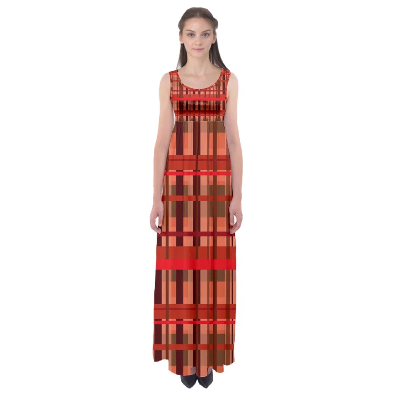 Fall Plaid Empire Waist Maxi Dress Birthday maxi dresses