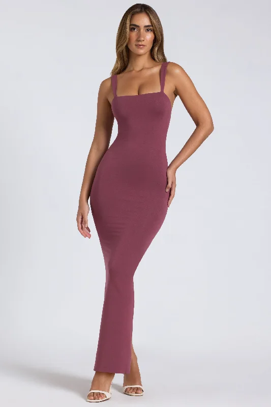 Modal Square Neck Low Back Maxi Dress in Plum Fashion Nova maxi dresses