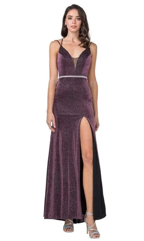 Trevi Collection - D418 Glittered Strappy Back Long Dress Sleeveless maxi dresses