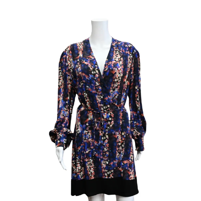 Floral Print Wrap Dress Knitted floral dresses