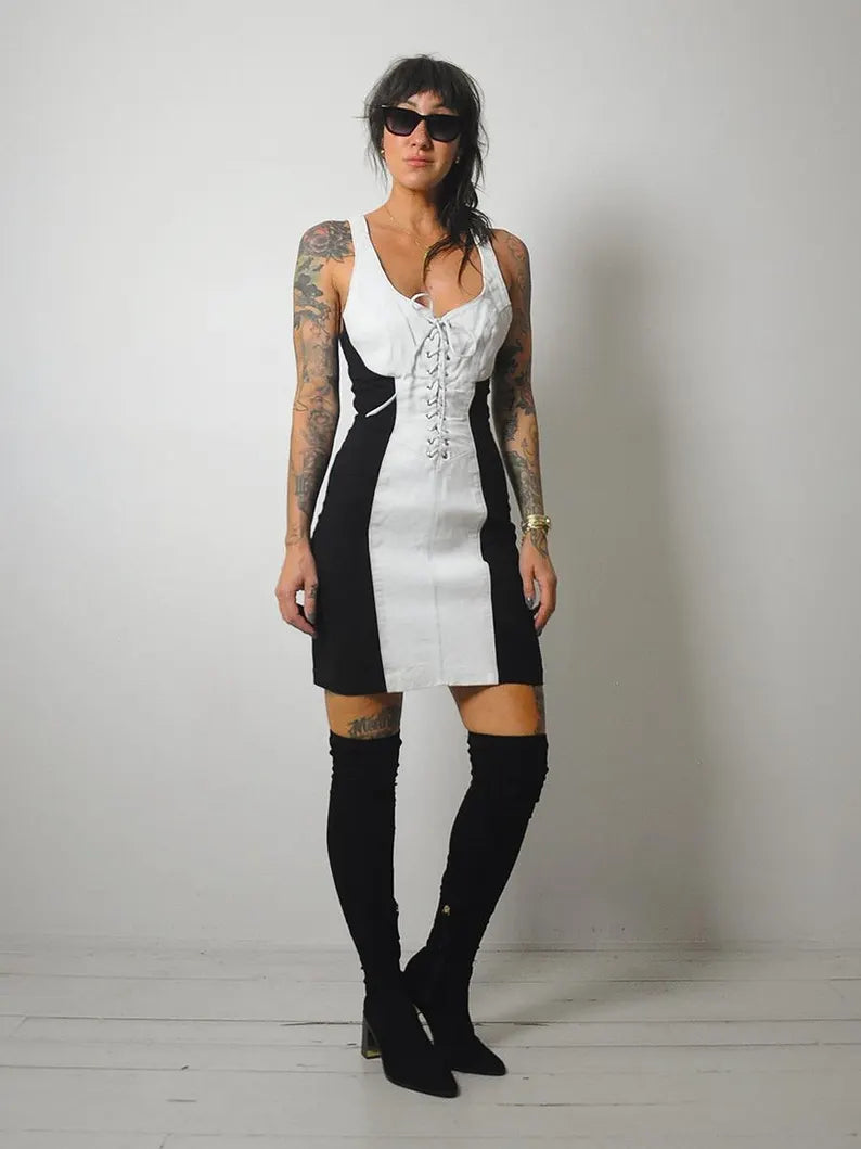 1980's Leather Corset Dress Wedding guest unclassified dresses