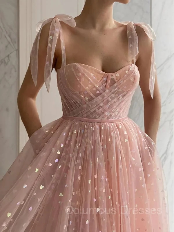 A-Line/Princess Spaghetti Straps Ankle-Length Homecoming Dresses Y2K unclassified dresses