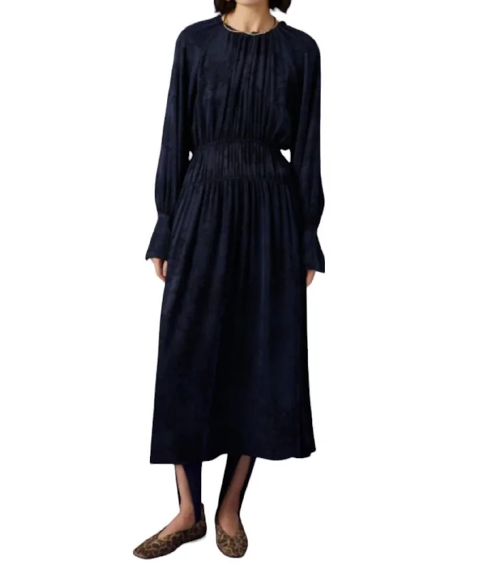 Aglaia Dress In Navy Blue Ruffled unclassified dresses