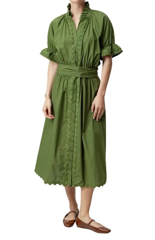 Aliza Dress In Evergreen Printed unclassified dresses