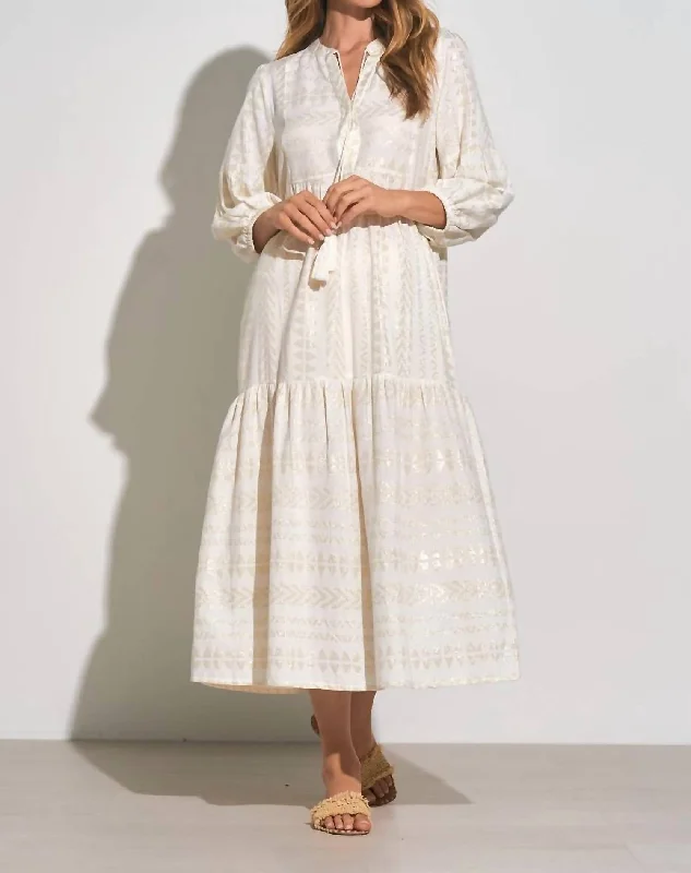 Arrow Print Kaftan In White Date night unclassified dresses