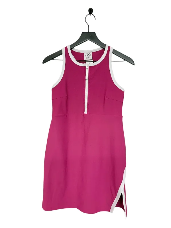 Athletic Dress By Sage In Pink & White, Size: M Soft fabric unclassified dresses