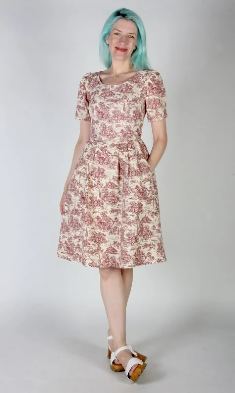 Birds of North America Winter Chippy Dress - Brick Village Toile (Online Exclusive) Popular unclassified dresses