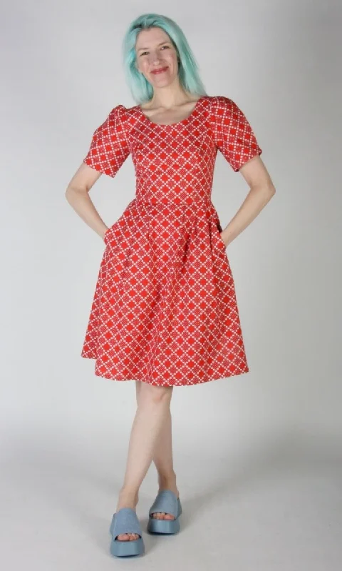 Birds of North America Winter Chippy Dress - Red Patches (Online Exclusive) Unique unclassified dresses