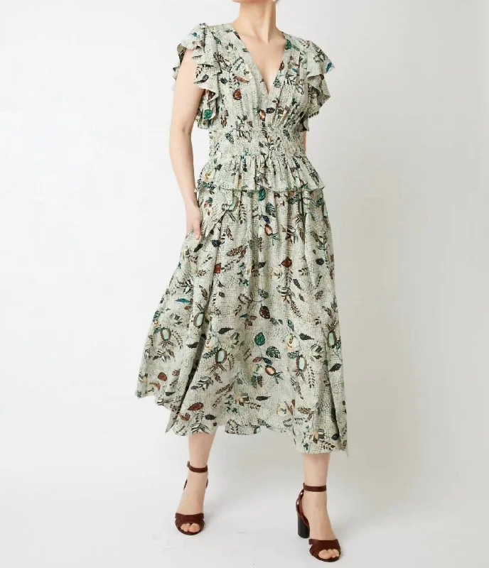 Brielle Dress In Botanical Mist Tiered unclassified dresses