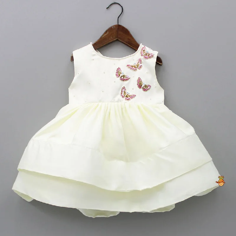 Butterfly Detail Layered Dress With Detachable Back Bow Stylish unclassified dresses