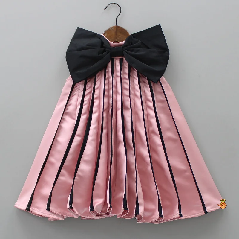 Charming Pink And Black Stylish Pleated Dress Plus size unclassified dresses