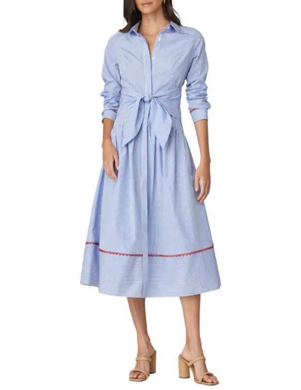 Clarice Dress In Light Blue/optic White/red Preppy unclassified dresses