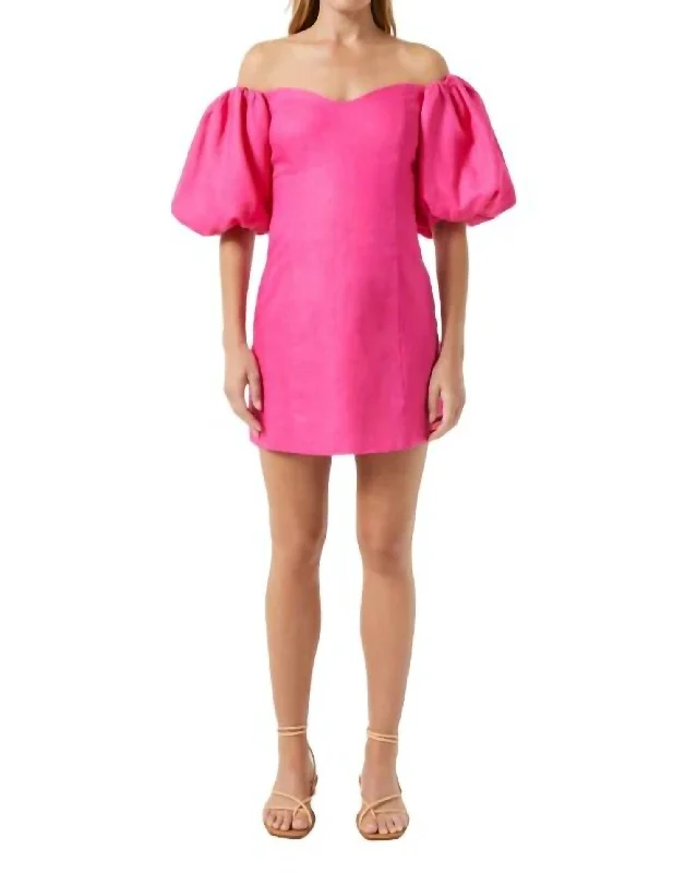 Dali Dress In Hot Pink Denim unclassified dresses