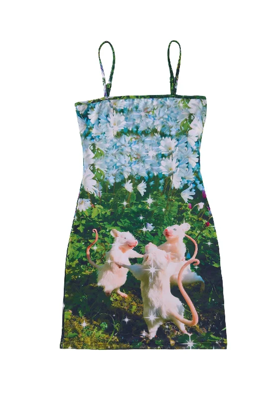 Dancing Rat Y2K Print Slip Dress Cherrykitten Club unclassified dresses