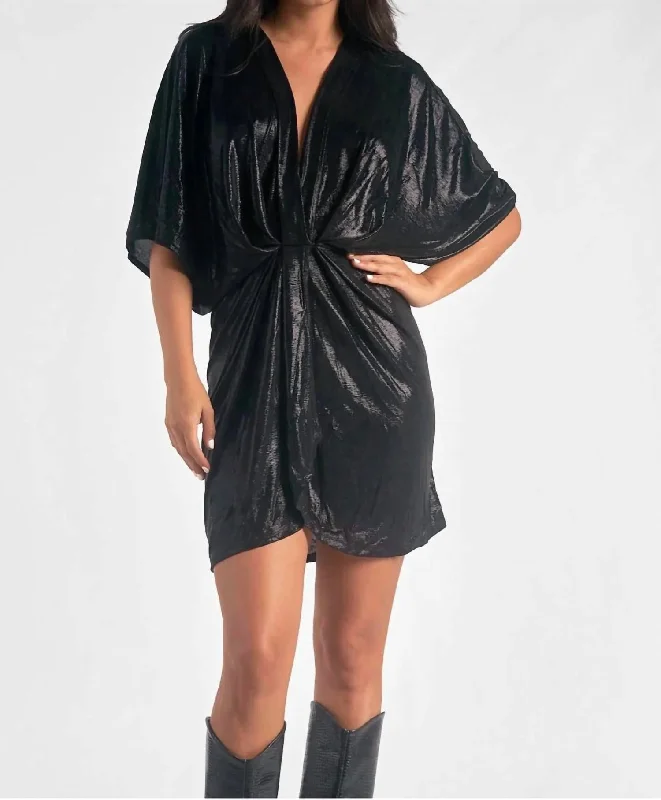 Dolman Sleeve Dress In Black Lightweight unclassified dresses