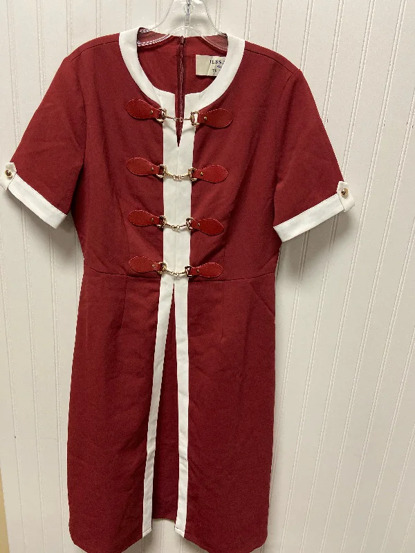 Dress Work By Cmb In Red, Size: L Smocked unclassified dresses