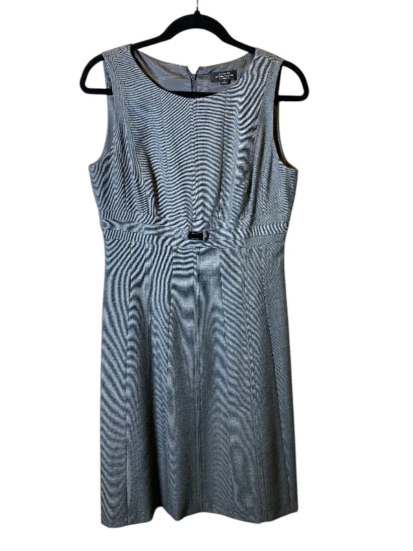 Dress Work By Tahari By Arthur Levine In Grey, Size: M Petite unclassified dresses