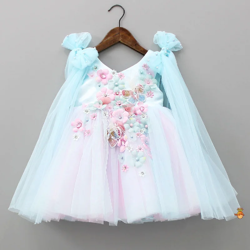 Dual Tone Butterflies And Flowers Embellished Dress Wedding guest unclassified dresses