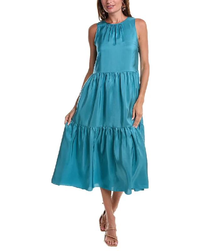 EILEEN FISHER Round Neck Tiered Dress Fall unclassified dresses