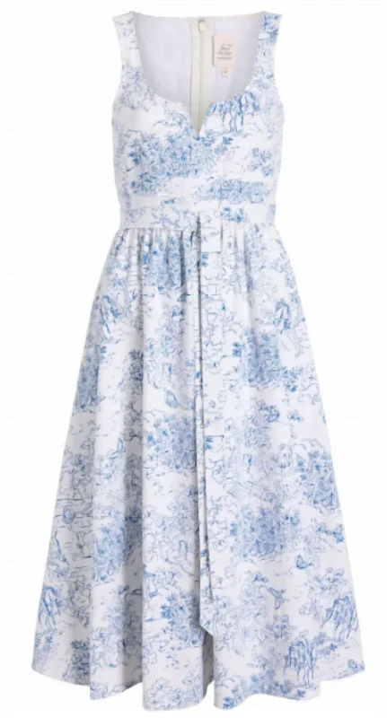 Etoile Ebba Dress In White/blue Anniversary unclassified dresses