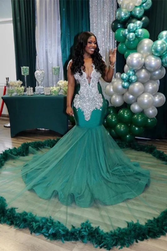 Fabulous V-neck Sleeveless Mermaid Evening Prom Dresses Affordable unclassified dresses